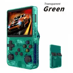 CORRERREY - Consola de videojuegos portátil Retro R36S 128G sistema Linux Verde
