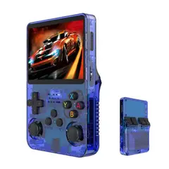 CORRERREY - Consola de videojuegos portátil Retro R36S 128G sistema Linux Azul