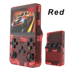 CORRERREY - Consola de videojuegos portátil Retro R36S 128G sistema Linux Rojo