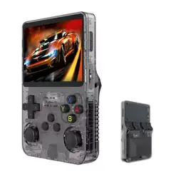 CORRERREY - Consola de videojuegos portátil Retro R36S 128G sistema Linux Negro