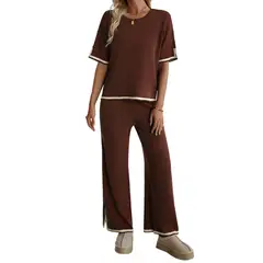 TIOZONEY - Trajes casuales para mujer-Marrón