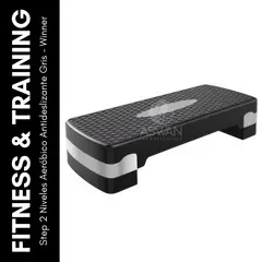 GENERICO - Step 2 Niveles Aeróbico Antideslizante Gris - Winner