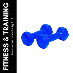 GENERICO - Mancuernas de Vinil 2 kg Azul