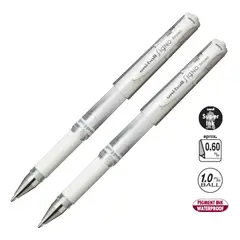 UNI BALL - UNI Signo Broad UM-153 Bolígrafo Tinta Gel Blanco Pack x 2