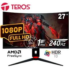 TEROS - Monitor Curvo TE-2764G 27" FHD VA 240 Hz 1 ms HDMI DP HDR10