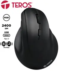 TEROS - Mouse TE-5169N Ergonomico Bluetooth Vertical Negro