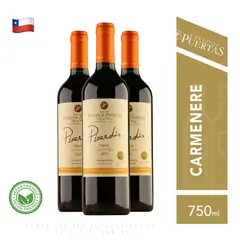 VIÑEDOS PUERTAS - Vino Picardia Classic Carmenere - Pack x3