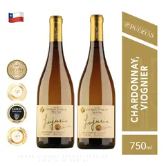 VIÑEDOS PUERTAS - Vino Lujuria Chardonnay - 750ml Pack x2