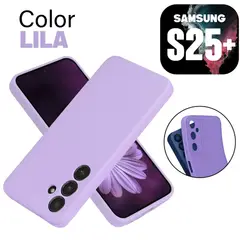 GENERICO - Silicone Case Compatible para Samsung S25 PLUS Color Lila Con Marca