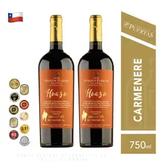 VIÑEDOS PUERTAS - Vino Huasu Carmenere 2019 - Pack x2