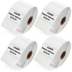 GENERICO - Etiquetas Termica Adhesiva 3x2cm Pack 4 Rollos