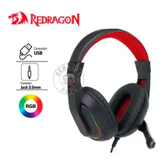 REDRAGON - Auriculares ARES H120 RGB Estéreo con Micrófono Fijo 35mm