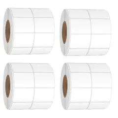 GENERICO - Etiquetas Termica Adhesiva 3x2cm 2 Columna Pack 4 Rollos