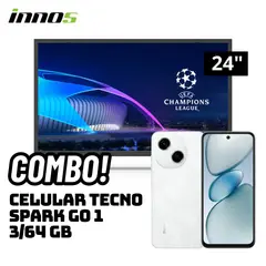 GENERICO - TELEVISOR INNOS 24 SMART TV ANDROID TV HD LED - S2401KU + CELULAR TECNO SPARK GO 1 3/64 GB BLANCO