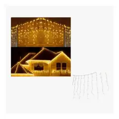 GENERICO - Luces Led Cascada Navidad 7 Metros Dorado Navideño Terraza Cálido