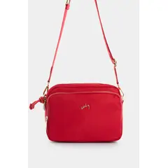 VELEZ - Vélez Manos Libres En Lona Y Cuero Para Mujer Square Rojo