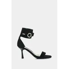 VELEZ - Vélez Sandalia Tacón Cuero Gamuzado Mujer Ophelia Negro