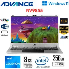 ADVANCE - Laptop NV9855 Intel Celeron Pantalla 156 FHD IPS RAM 8GB SSD 256GB