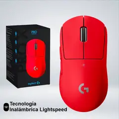 LOGITECH - MOUSE G PRO X SUPERLIGHT WIRELESS LIGHTSPEED HERO 25K RED