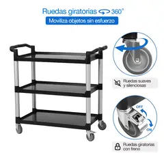 GENERICO - CARRITO UTILITARIO CARRITO DE SERVICIO PARA RESTAURANTE