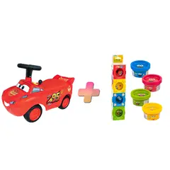 KIDDIELAND - CARRITO MONTABLE PARA NIÑOS RAYO MCQUEEN Y PLASTILINA DE REGALO