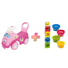 KIDDIELAND - CARRITO MONTABLE PARA NIÑOS PRINCESA BRILLANTE CARRITO MUSICAL Y PLASTILINA DE REGALO
