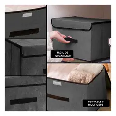 GENERICO - Pack2 Caja Practica e Innovadora en Negro Y+Papel de Regalo