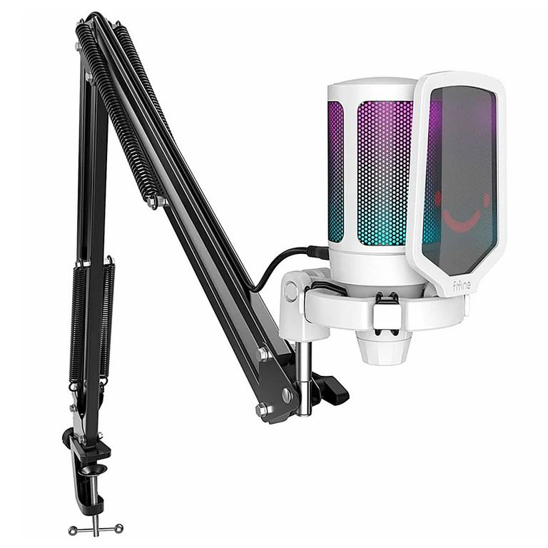 Micrófono Gamer A6T Blanco con Brazo Condensador