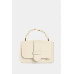 VELEZ - Vélez Mochila Garniel De Cuero Mujer Manija Tejida Blanco