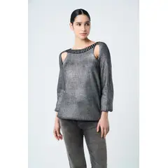VELEZ - Vélez Jean Grey Silueta Momfit Algodón Mujer Gris