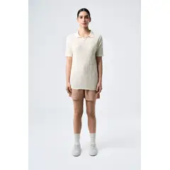 VELEZ - Vélez Short Prisma Tiro Alto Lino Mujer Millaré Rosado