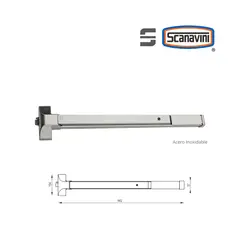 SCANAVINI - Barra Antipánico DT-F1500RA-S Acero Inox