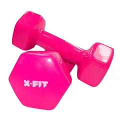 XFIT - MANCUERNAS PLASTIFICADAS 2KG ROSADO