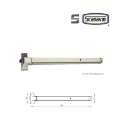 SCANAVINI - Barra Antipánico DT-F1200RA-P Acero Esmaltado gris RETARDANTE AL FUEGO