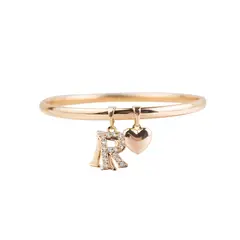 CLEO JOYAS & ACCESORIOS - Puñera Inicial R Corazón Rose