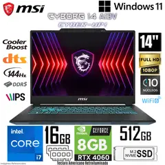 MSI - Laptop CYBORG 14 A1VF Intel Core i7-13620H 16GB RAM 512GB SSD RTX 4060-8GB 14" FHD 144Hz