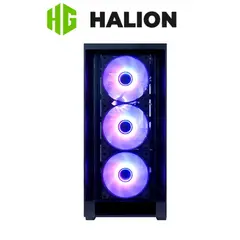 HALION - Case gamer micro DEFENDER TG Sin fuente con 3 cooler