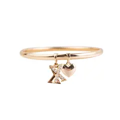 CLEO JOYAS & ACCESORIOS - Puñera Inicial X Corazón Rose