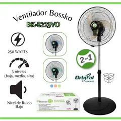 BOSSKO - Ventilador Orbital 16" 2 en 1 con 5 hélices Acrílico -BK-8223VO