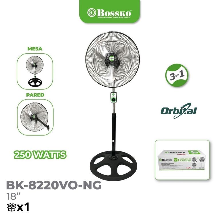 Ventilador Orbital 3 en 1 de 18" BK-8220VO/NG Negro
