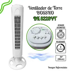BOSSKO - Ventilador de Torre BK-8228VT BLANCO