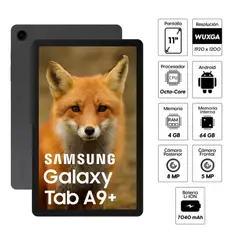 SAMSUNG - Tablet Galaxy Tab A9+ Wi-Fi 64gb Rom+4gb Ram 1920x1200 Color gris
