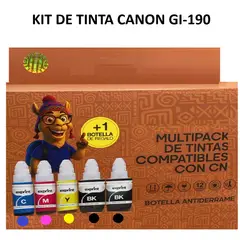 GENERICO - Pack de tinta compatible GI-190 + 1 tinta negra de Regalo