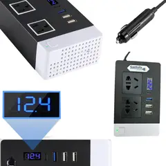 SANTOFA ELECTRONICS - Inversor de corriente 12V a 220V 300W auto 2 USB PD3.0 QC3.0 SANTOFA