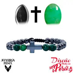 JOYERIA FENIX - Pulsera Cruz Hematita - Joyería Fenix