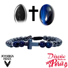 JOYERIA FENIX - Pulsera Cruz Hematita - Joyería Fenix