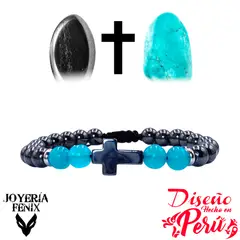 JOYERIA FENIX - Pulsera Cruz Hematita - Joyería Fenix