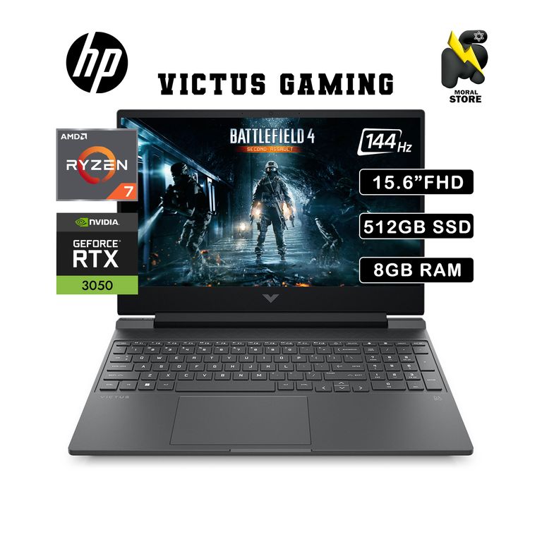 LAPTOP VICTUS 15-FB0126LA/ AMD RYZEN 7 -5800H / SSD 512 GB / 8 GB RAM / RTX 3050 / 15.6 "FHD