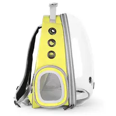 GENERICO - MOCHILA TRANSPORTADORA DE MASCOTAS TRANSPARENTE AMARILLO