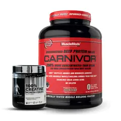 MUSCLEMEDS - Carnivor 4.19 Lb Beef Protein Chocolate + Creatina Kevin Levrone 300 G